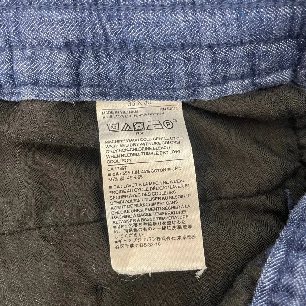 Banana Republic Chinos Mens 36x30 Linen Cotton Mason Athletic Tapered (Tg 36x28)